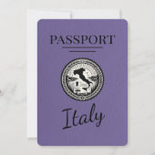 Lila Paarse Italië Paspoort Save The Date (Voorkant)