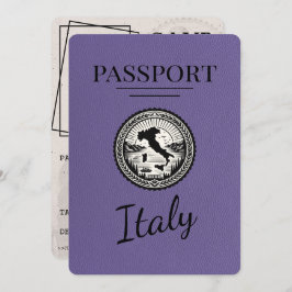 Lila Paarse Italië Paspoort Save The Date
