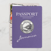 Lila Paarse Jamaica Passport Bewaar de datum Save The Date (Voorkant / Achterkant)
