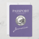 Lila Paarse Jamaica Passport Bewaar de datum Save The Date (Voorkant)