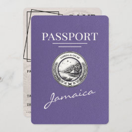 Lila Paarse Jamaica Passport Bewaar de datum Save The Date