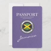 Lila Paarse Jamaica Passport bruiloft uitnodiging (Achterkant)