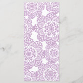 Lila Paarse kant Doily Wedding Programma Programmakaart (Achterkant)