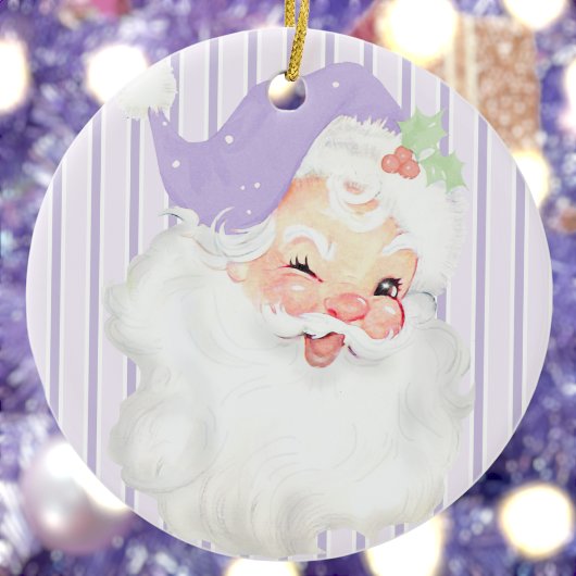 Lila Paarse  kerstboom Keramisch Ornament