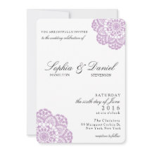 Lila Paarse Lace Doily Wedding Invitation