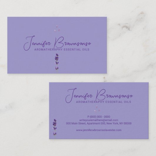Lila Paarse lavendel Visitekaartje (Voorkant / Achterkant)