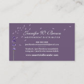Lila Paarse lavender Essential Oils Visitekaartje (Achterkant)