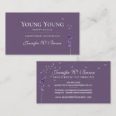 Lila Paarse lavender Essential Oils Visitekaartje (Voorkant / Achterkant)