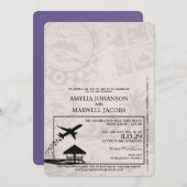 Lila Paarse Malediven Paspoortbruiloft Kaart (Voorkant / Achterkant)