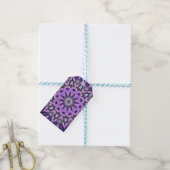 Lila paarse mandala cadeaulabel (Met Touw)