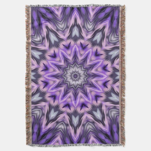 Lila paarse mandala deken (Voorkant Verticaal)