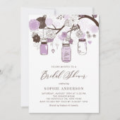 Lila Paarse Mason Jars Vrijgezellenfeest Kaart (Voorkant)