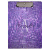 Lila Paarse metallische glitter Modern Glam Luxe Klembord (Voorkant)