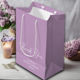 Lila Paarse Minimalistische Bruidsfeest Bedankt Medium Cadeauzakje