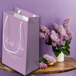 Lila Paarse Minimalistische Trouwfeest Bedankt Klein Cadeauzakje