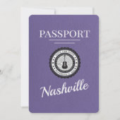 Lila Paarse Nashville Passport Bewaar de datum Save The Date (Voorkant)
