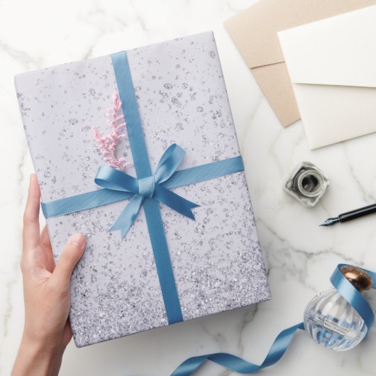 Lila Paarse Nep Glitters Cadeaupapier (Geschenken)