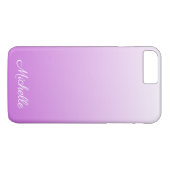 Lila paarse ombre gepersonaliseerde naam Case-Mate iPhone case (Achterkant (Horizontaal))