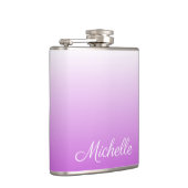 Lila paarse ombre gepersonaliseerde naam heupfles (Rechts)