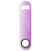 Lila paarse ombre gepersonaliseerde naam speed flessenopener (Voorkant)