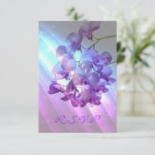 lila paarse orchidee bruiloft RSVP-respons RSVP Kaartje (Staand voorkant)