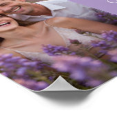 Lila Paarse paar foto bruiloft welkom Poster (Hoek)