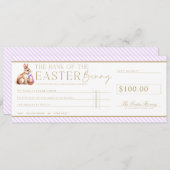 Lila Paarse Paascheque Cadeaubon Kaart (Voorkant / Achterkant)