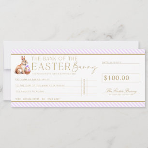 Lila Paarse Paascheque Cadeaubon Kaart