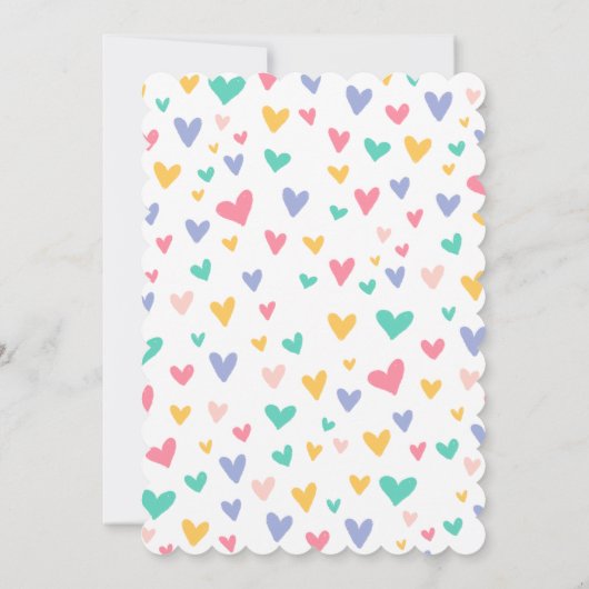 Lila Paarse pasteelregenboog Unicorn Birthday Part Kaart (Achterkant)