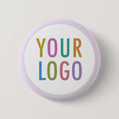 Lila Paarse Pin Back Button Custom Logo Badge (Voorkant)