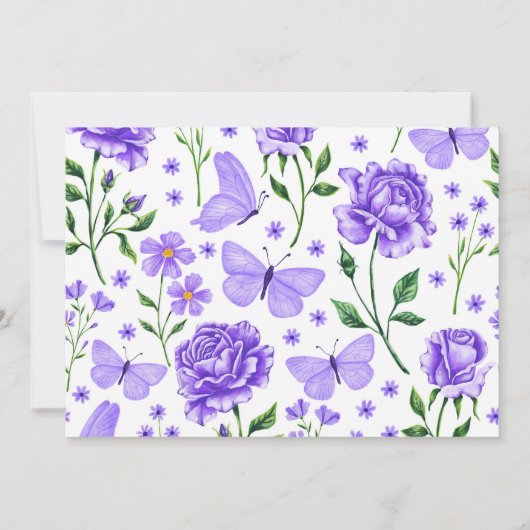 Lila Paarse Quinceañera 15e verjaardagsfeest Save The Date (Achterkant)