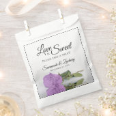 Lila Paarse Roos Liefde is Sweet Take Treat Bruilo Bedankzakje (Geknipt)