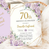 Lila Paarse Rozen Bloemen 70e 80e Verjaardag Gelie Kaart