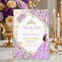 Lila Paarse Rozen Gouden Vlinder Quinceañera