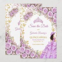 Lila Paarse Rozen Gouden Vlinder Quinceañera
