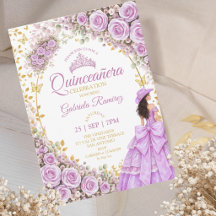 Lila Paarse Rozen Gouden Western Quinceañera