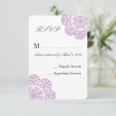Lila Paarse RSVP-kaart RSVP Kaartje (Staand voorkant)