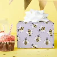 Lila Paarse rustieke geïllustreerde hommel