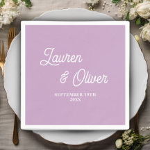 Lila Paarse Script minimalistische bruiloft