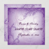  lila paarse scrollblad Sla de datum op Kaart (Voorkant / Achterkant)