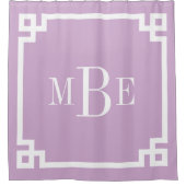Lila Paarse sleutel grens monogram Douchegordijn (Voorkant)