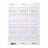 Lila Paarse Streep Retouradres Etiket (Full Sheet)