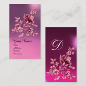 LILA PAARSE STROOMBOUW EN CARNATIEMONOGRAM VISITEKAARTJE (Voorkant / Achterkant)