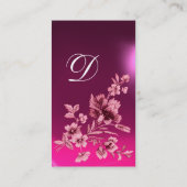 LILA PAARSE STROOMBOUW EN CARNATIEMONOGRAM VISITEKAARTJE (Achterkant)