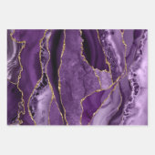 lila paarse tinten agaat inpakpapier vellen (Voorkant 3)