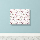 Lila Paarse toppen bladeren Waterverf bloemmotief Canvas Afdruk (Insitu (Houten vloer))