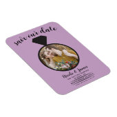 Lila Paarse trouwring foto Save the Date Magneet (Rechterzijde)