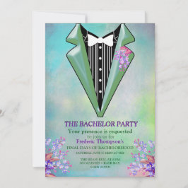 Lila Paarse Vergeet-me-niet Bachelor Party Kaart