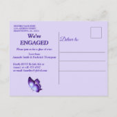 Lila Paarse Verloving van Forget-me-not Uitnodiging Briefkaart (Achterkant)