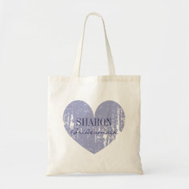 Lila paarse verweerde hart bruidsmeisje tote bags bag
